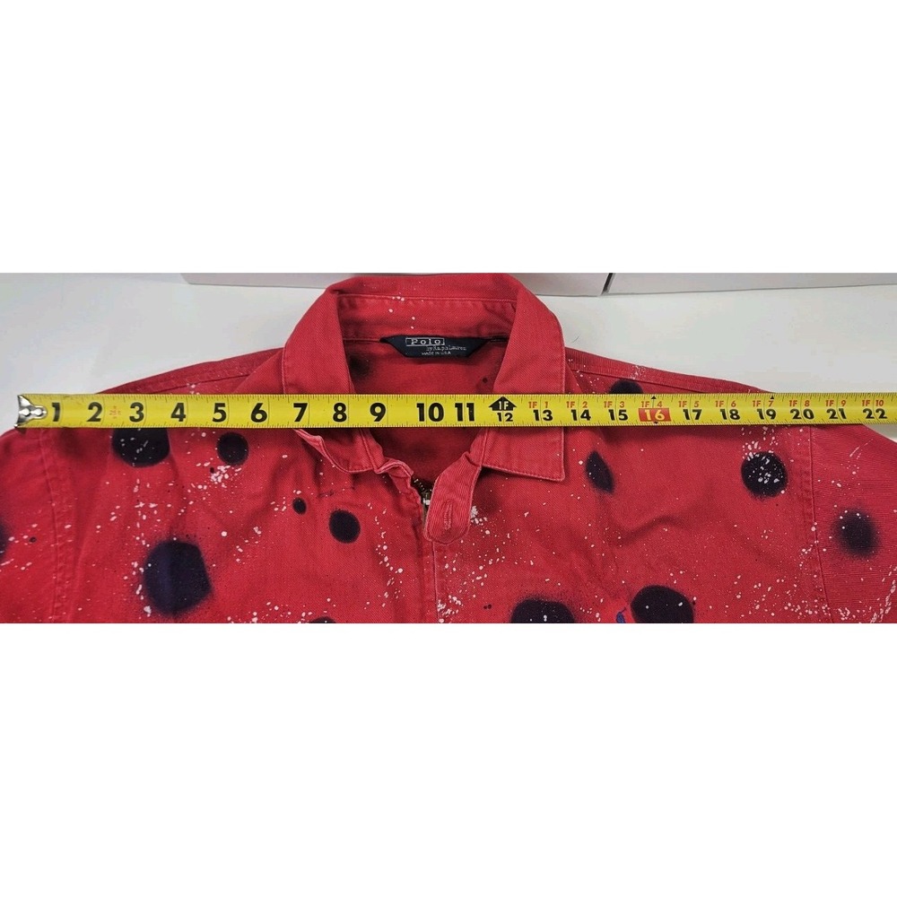 Vtg Red Polo Ralp Lauren Medium Zip Harrington Jacket USA made Custom Reworked - Picture 10 of 14